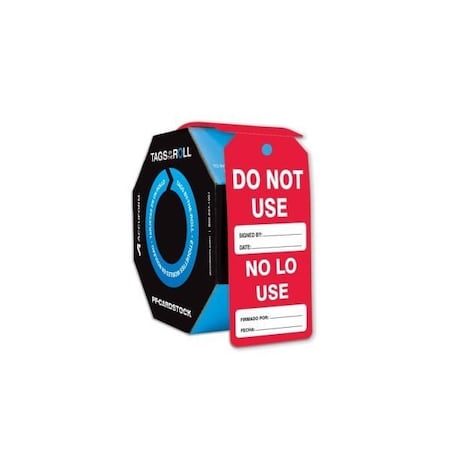 Accuform Bilingual Spanish Tags By-The-Roll, Do Not Use, PF-Cardstock, 250/Rl SBTAR737